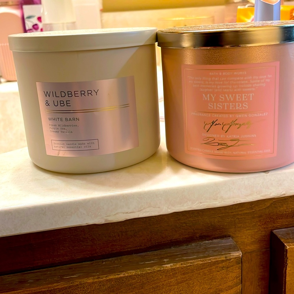 Used Bath & Body Works candles Wilderberry and Uber and Sweet Sisters